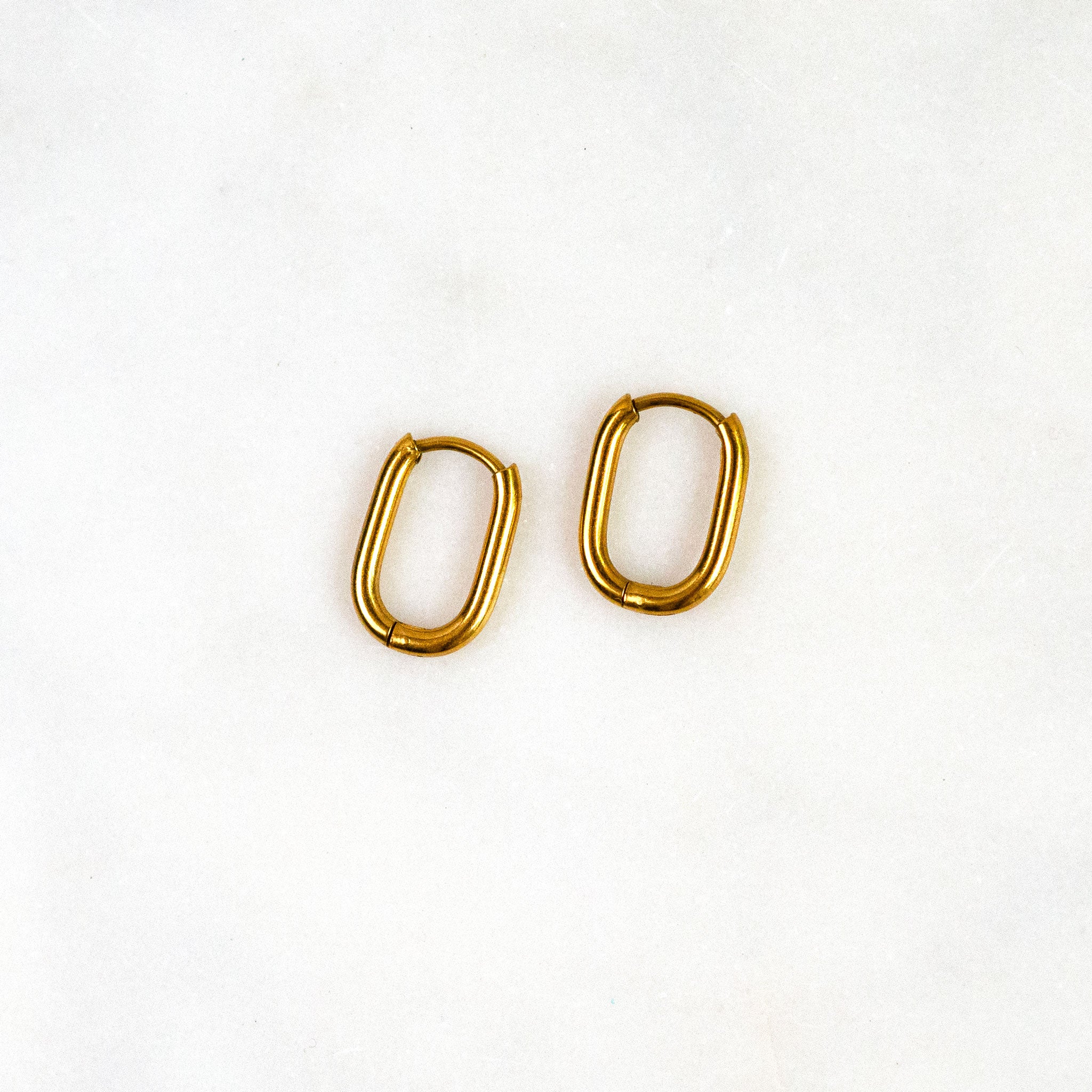 Hoop Earring, handmade fused glass earring in Silver and Gold, alternate view, by Katie Kismet