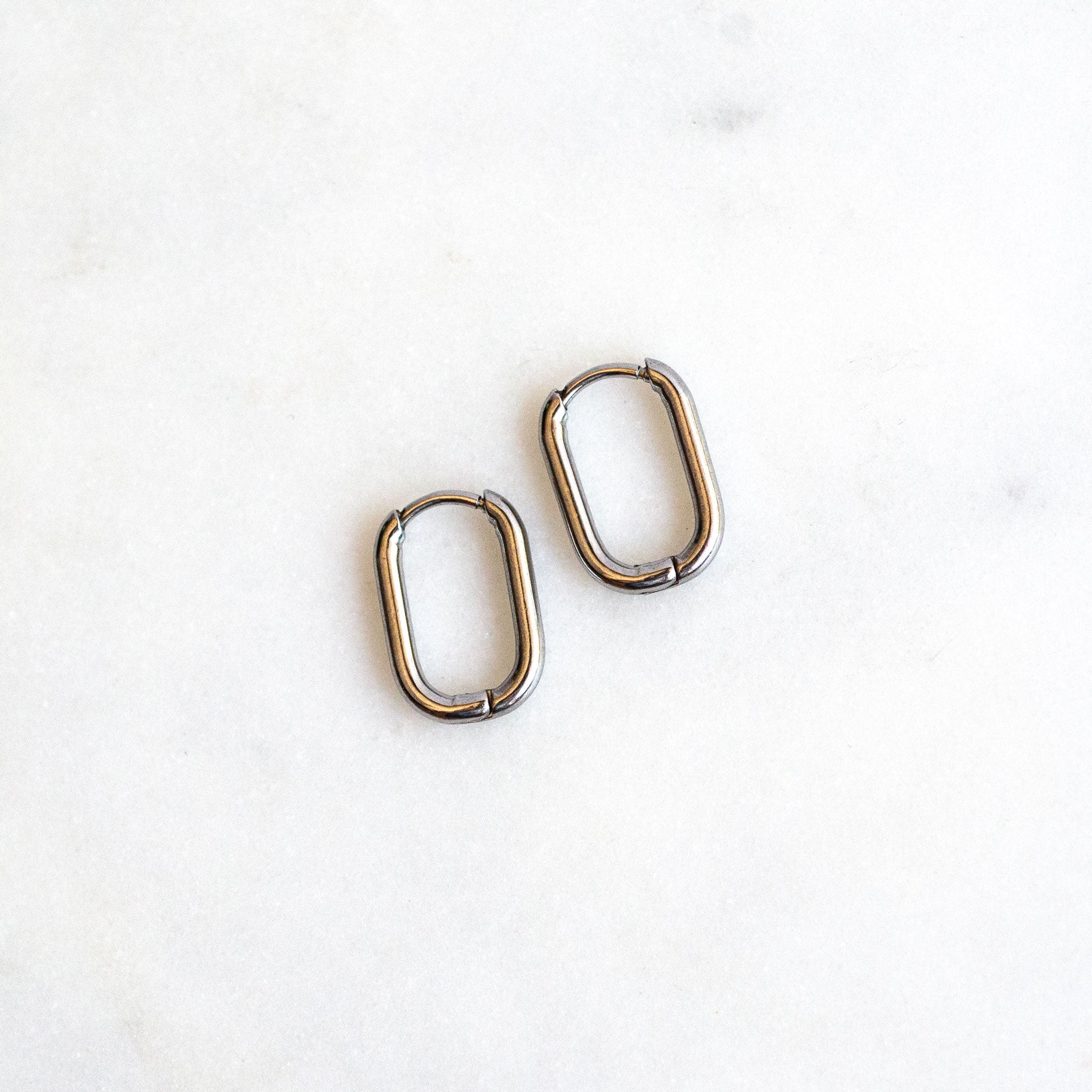Hoop Earring, handmade fused glass earring in Silver and Gold, by Katie Kismet
