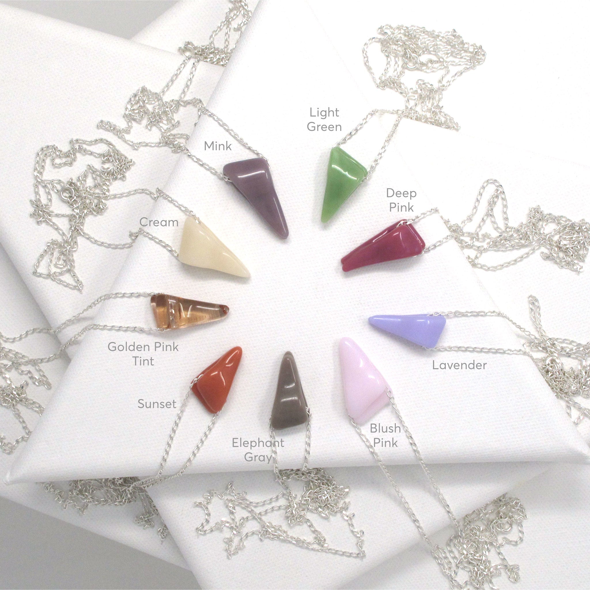 Chip Pendant Necklace - Various Colors