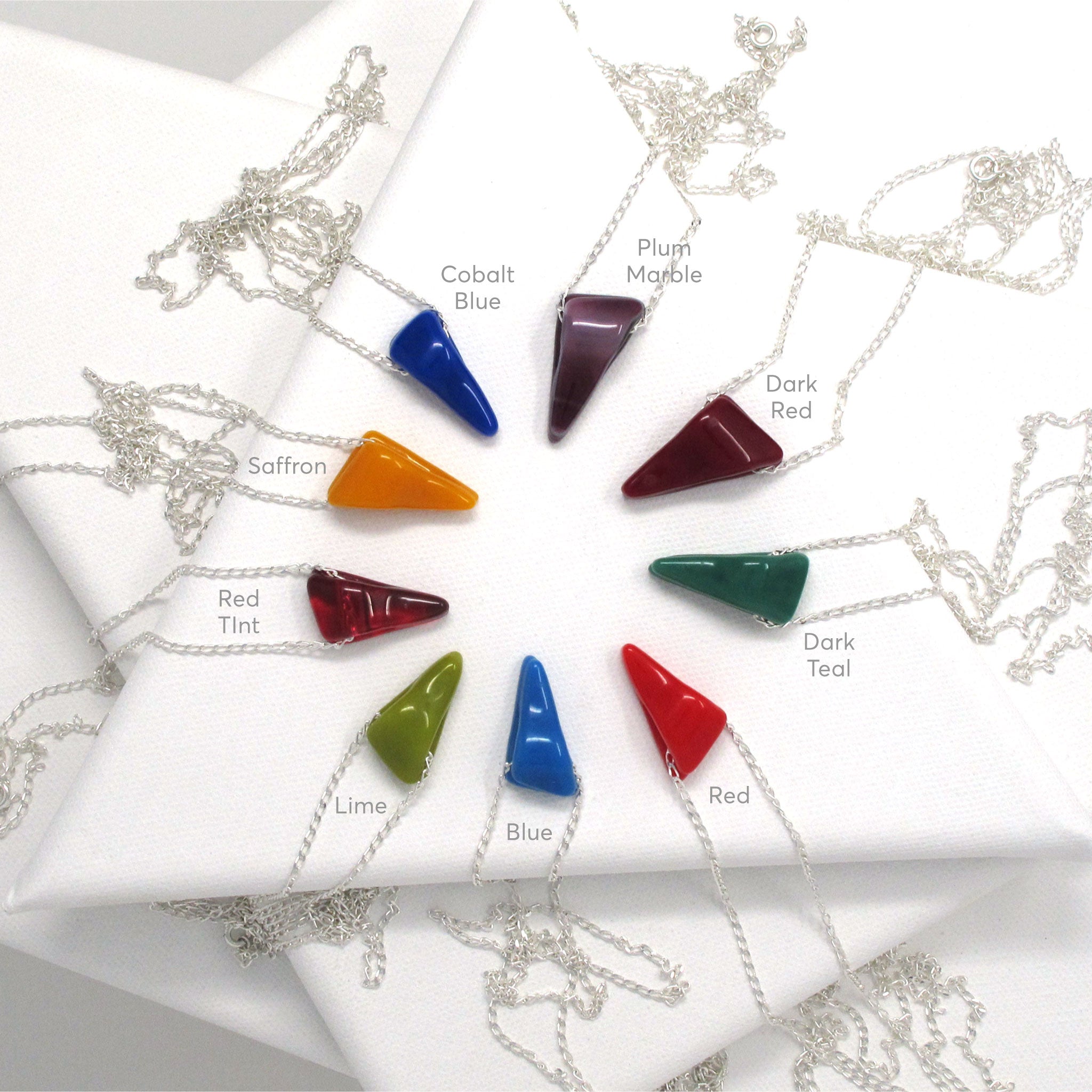 Chip Pendant Necklace - Various Colors