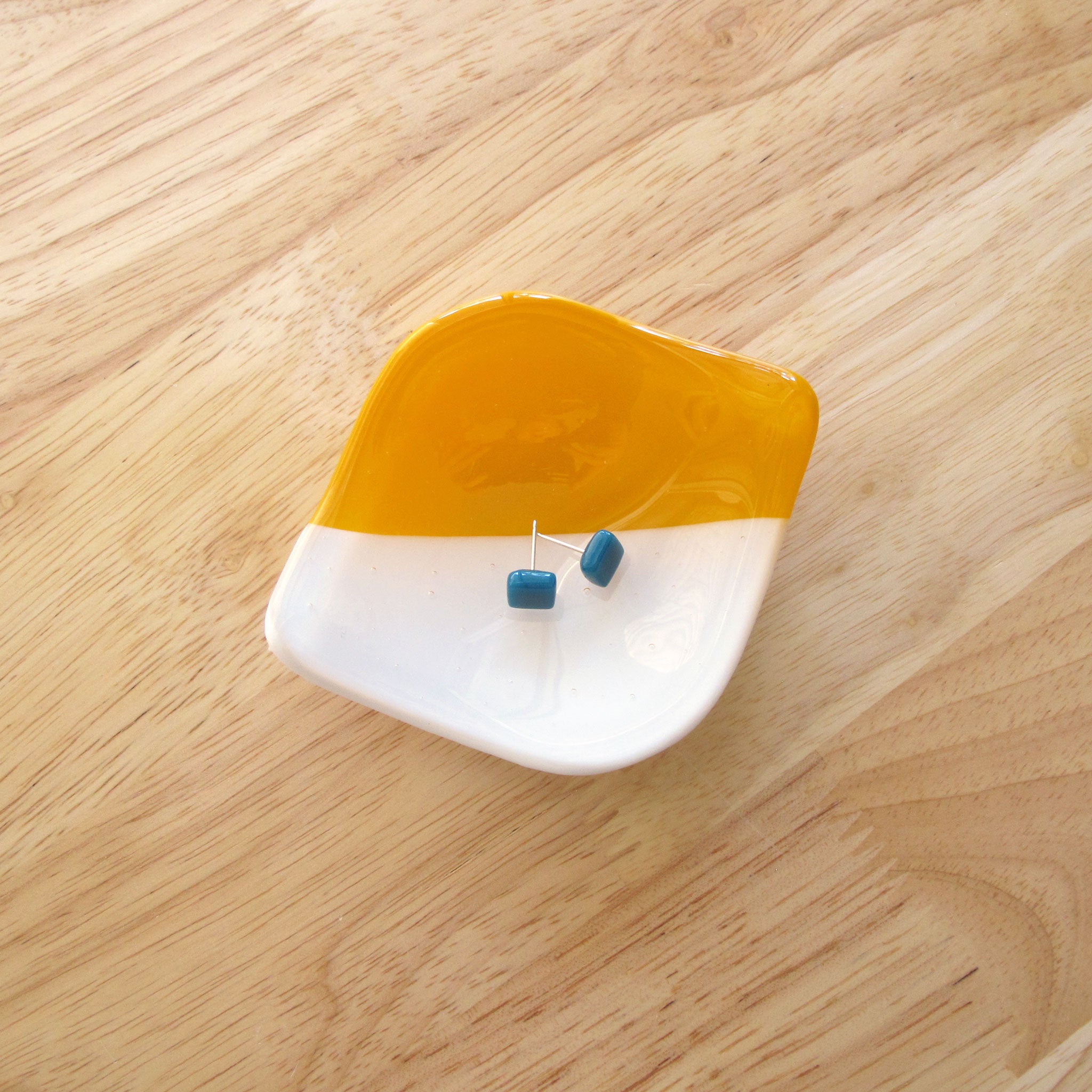 Catchall Ring Dish - Saffron and White
